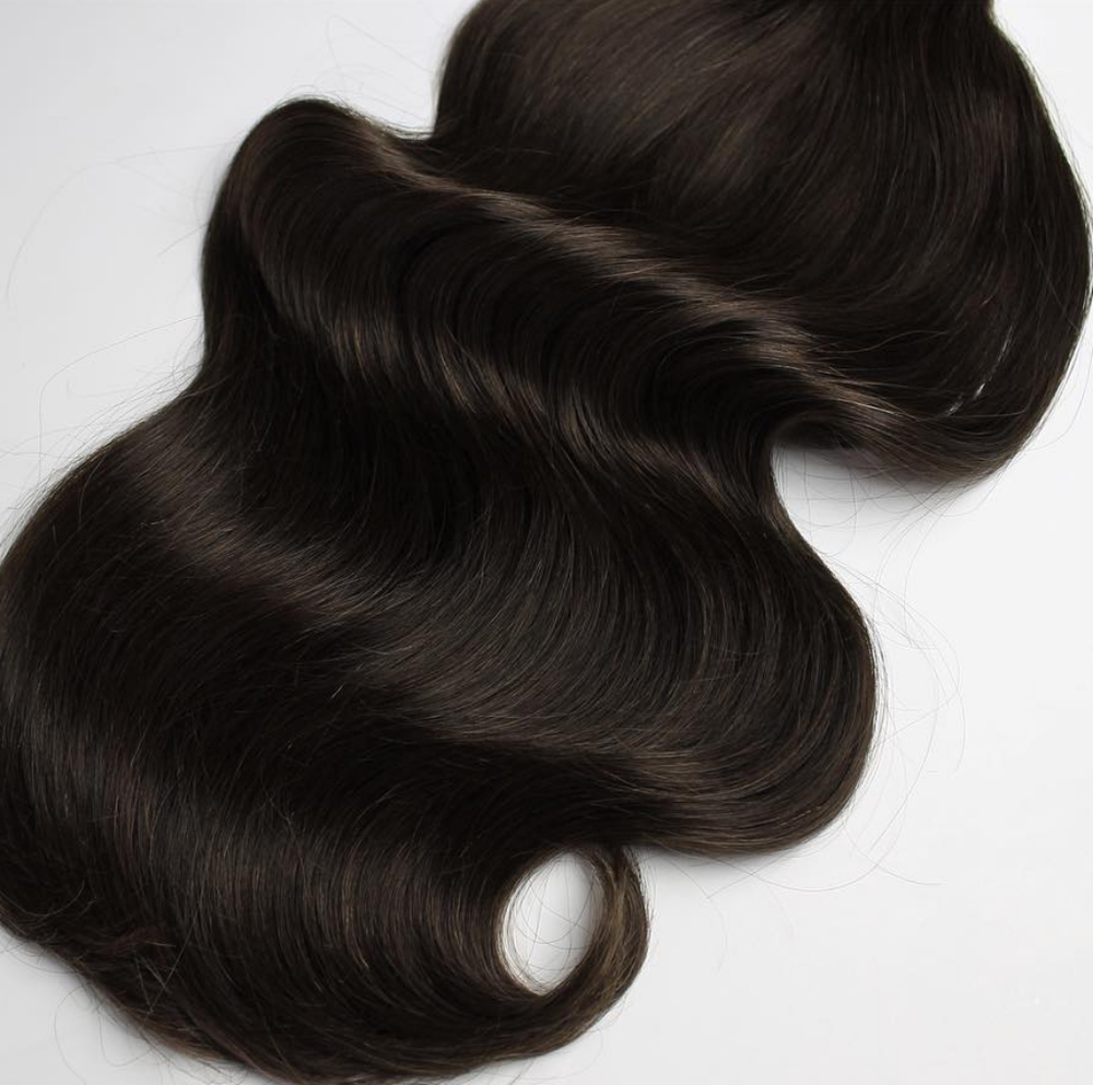 15" Clip in Hair Extensions Virgin Hair Off Black